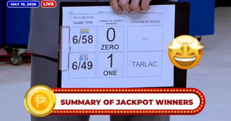 PCSO Lotto winners summary May 10, 2026