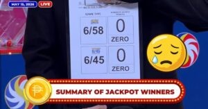 pcso lotto winners summary May 15, 2026