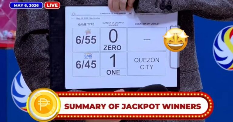 PCSO Lotto Winners Summary for May 6, 2026